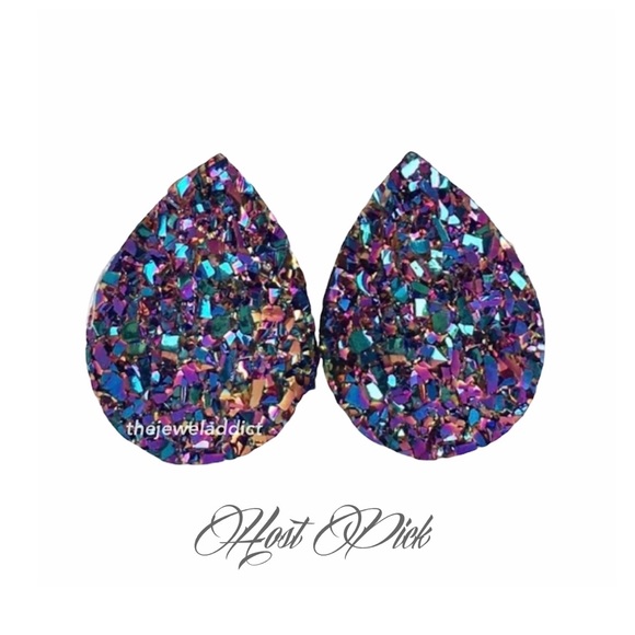 thejeweladdict Jewelry - 3 for 15🎀blue raspberry faux druzy teardrop studs